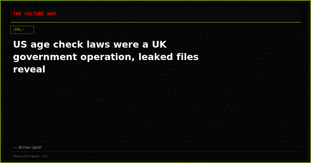 US age check laws were a UK government operation, leaked files reveal