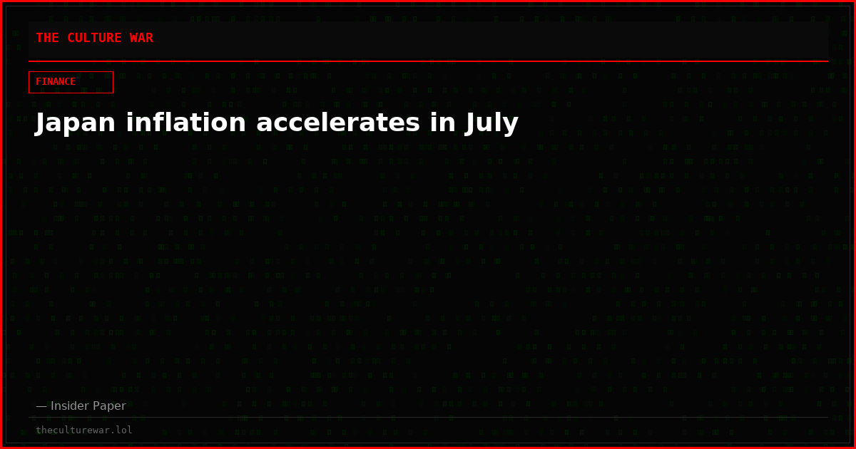 Japan inflation accelerates in July