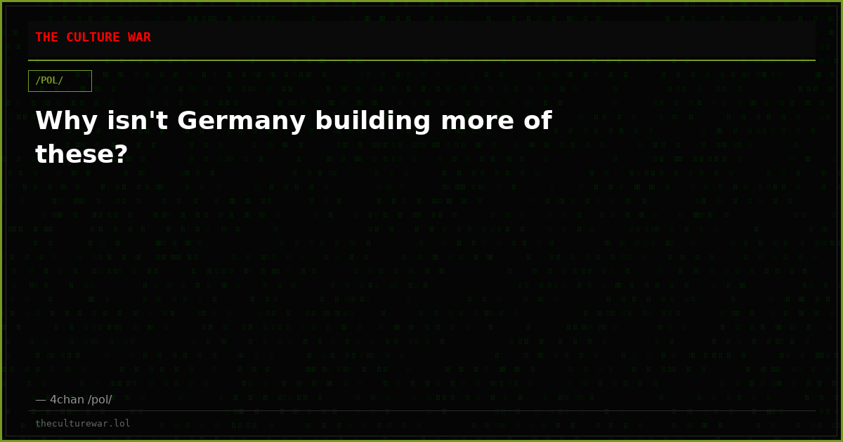 Why isn't Germany building more of these?