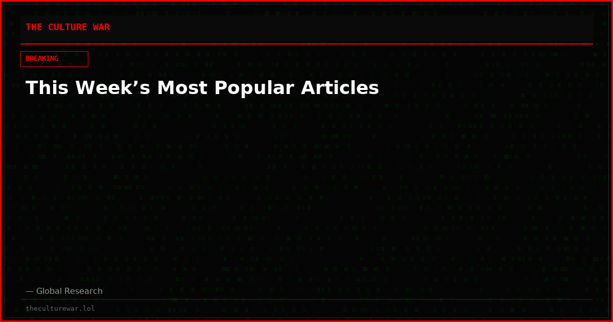 This Week’s Most Popular Articles