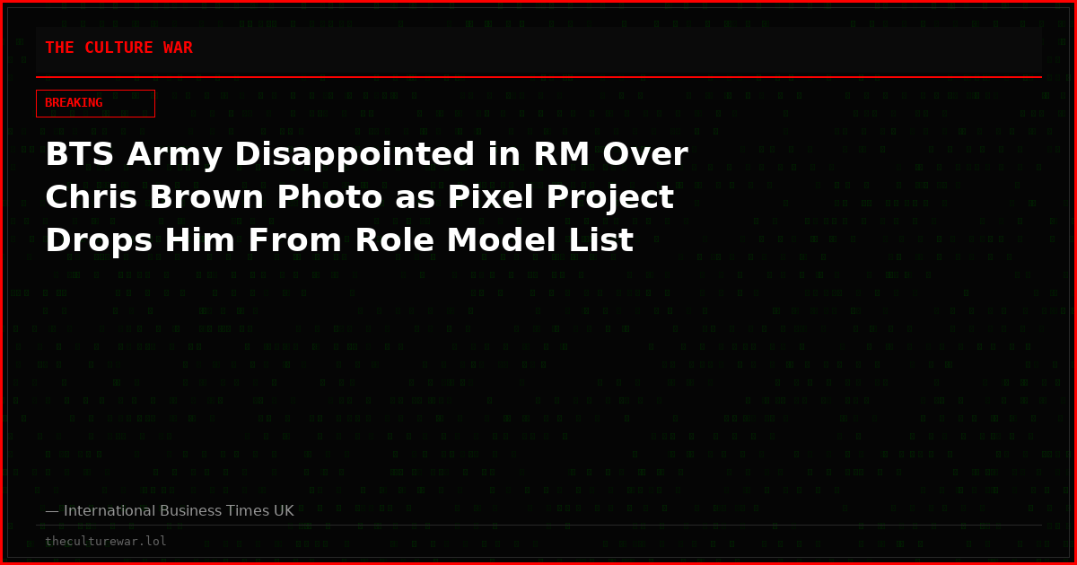 BTS Army Disappointed in RM Over Chris Brown Photo as Pixel Project Drops Him From Role Model List