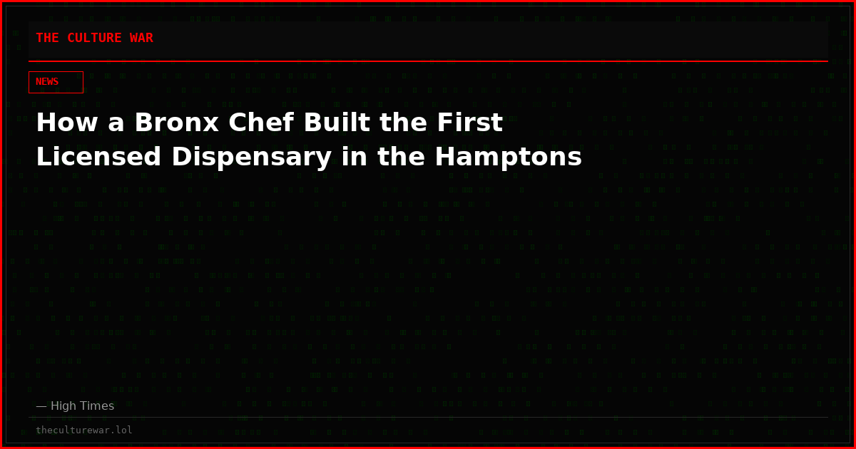 How a Bronx Chef Built the First Licensed Dispensary in the Hamptons