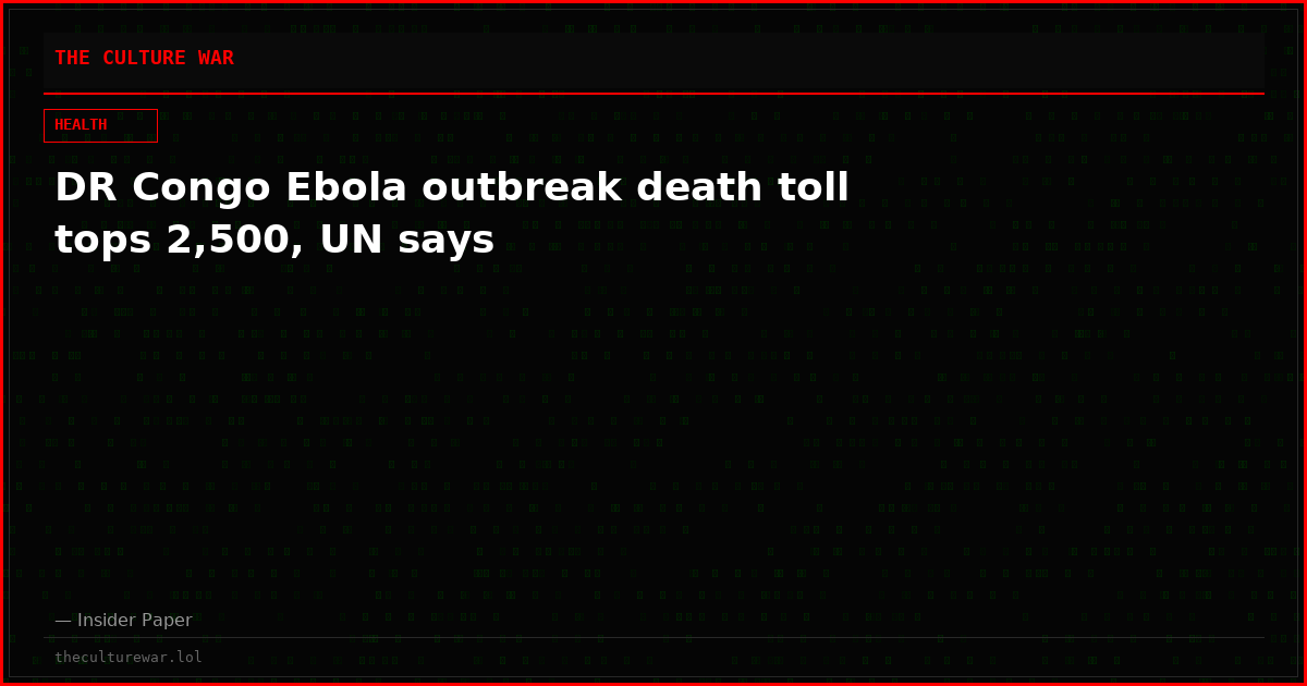 DR Congo Ebola outbreak death toll tops 2,500, UN says