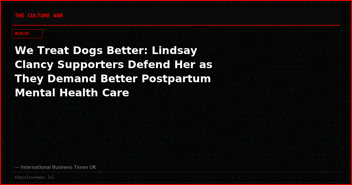 We Treat Dogs Better: Lindsay Clancy Supporters Defend Her as They Demand Better Postpartum Mental Health Care