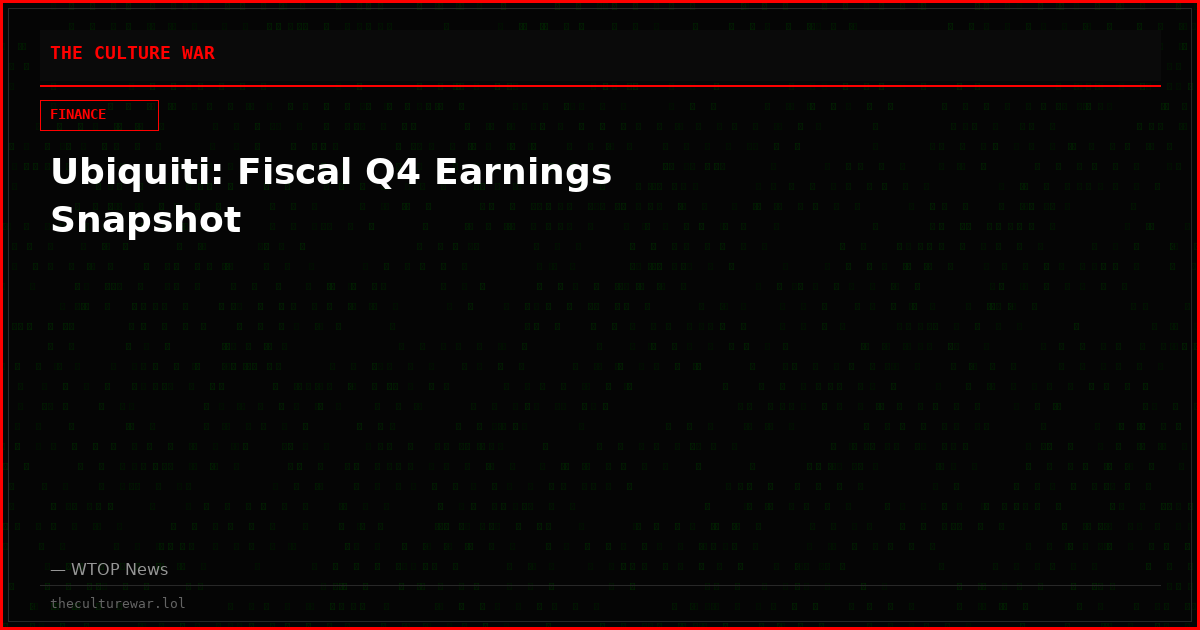 Ubiquiti: Fiscal Q4 Earnings Snapshot