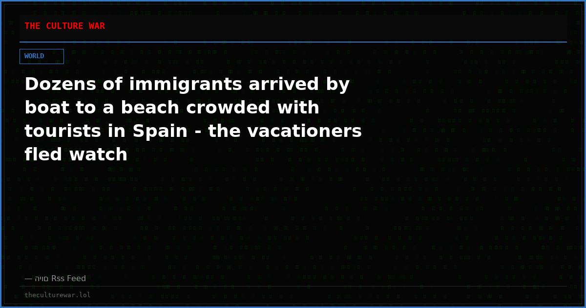 Dozens of immigrants arrived by boat to a beach crowded with tourists in Spain - the vacationers fled watch