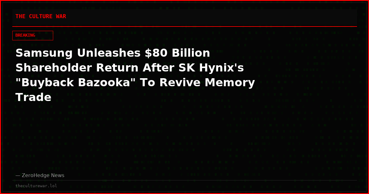 Samsung Unleashes $80 Billion Shareholder Return After SK Hynix's "Buyback Bazooka" To Revive Memory Trade