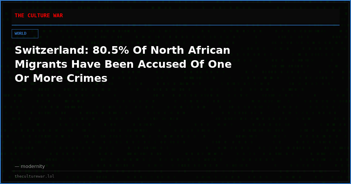 Switzerland: 80.5% Of North African Migrants Have Been Accused Of One Or More Crimes