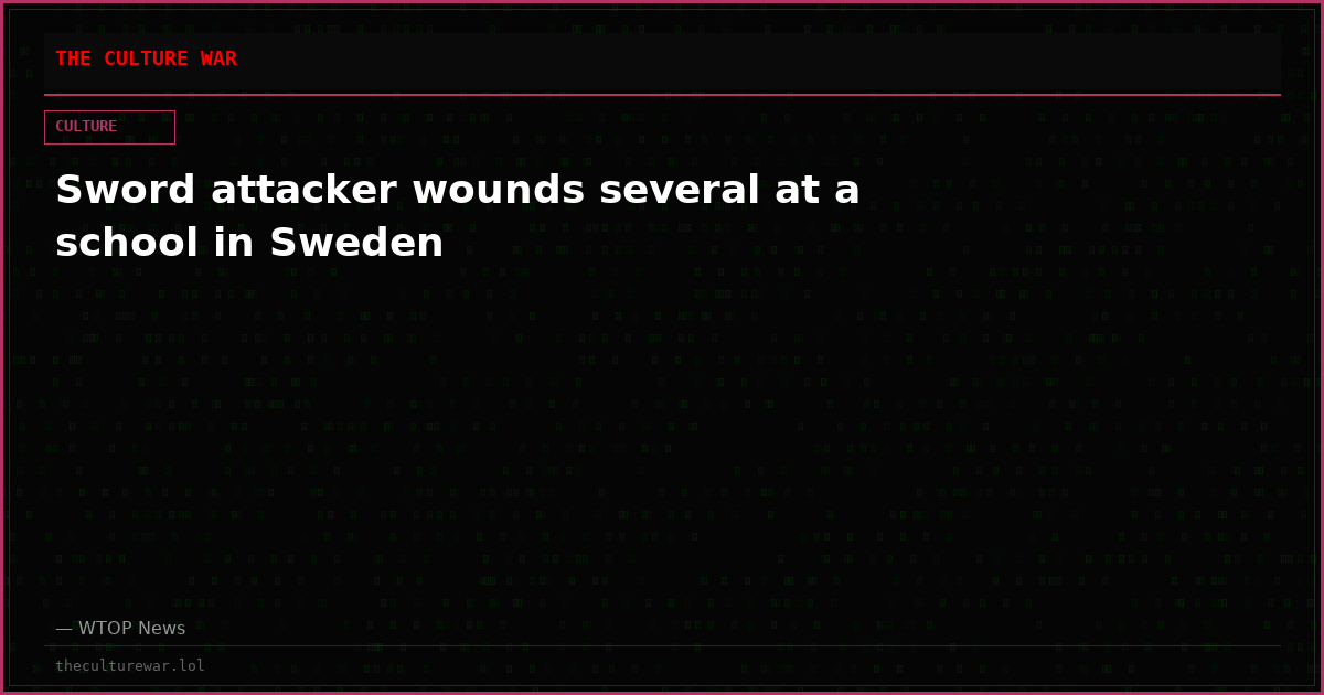 Sword attacker wounds several at a school in Sweden