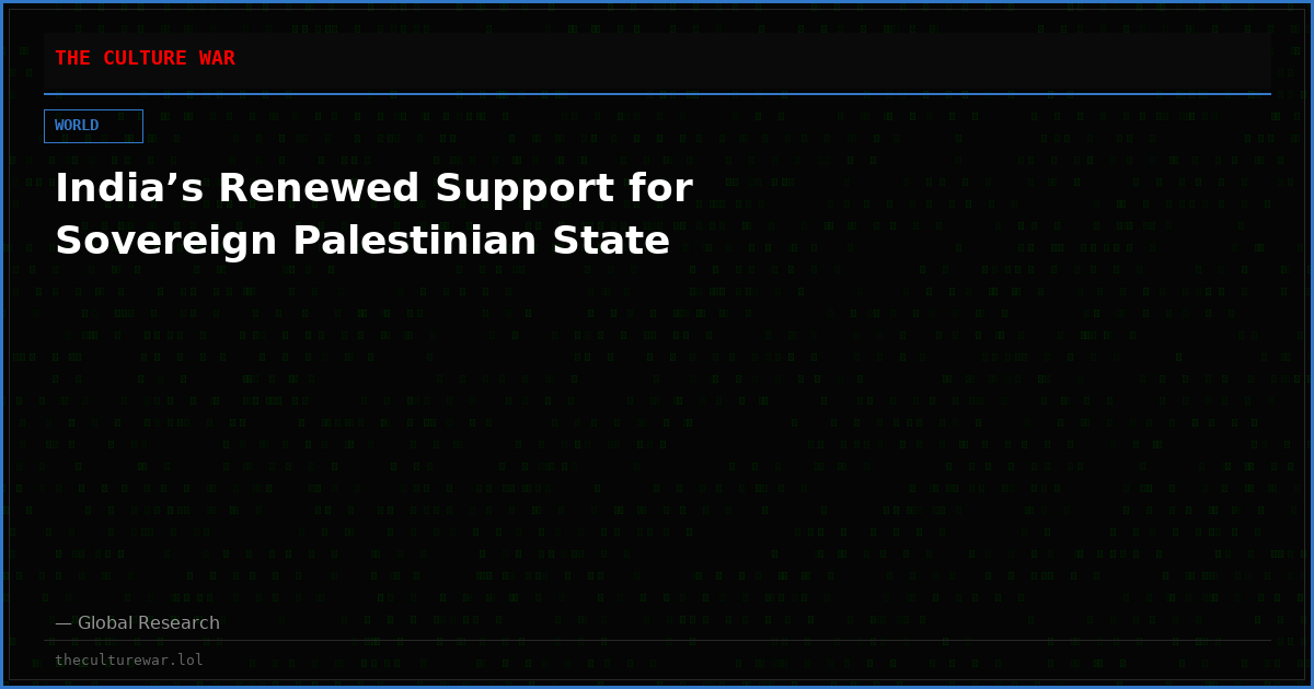 India’s Renewed Support for Sovereign Palestinian State