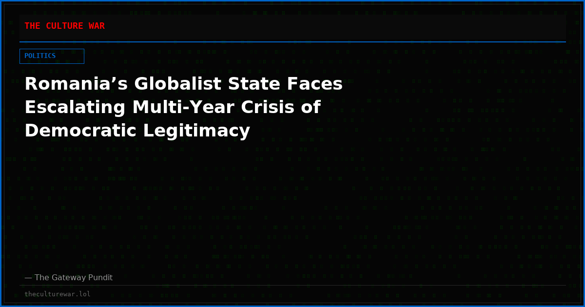 Romania’s Globalist State Faces Escalating Multi-Year Crisis of Democratic Legitimacy