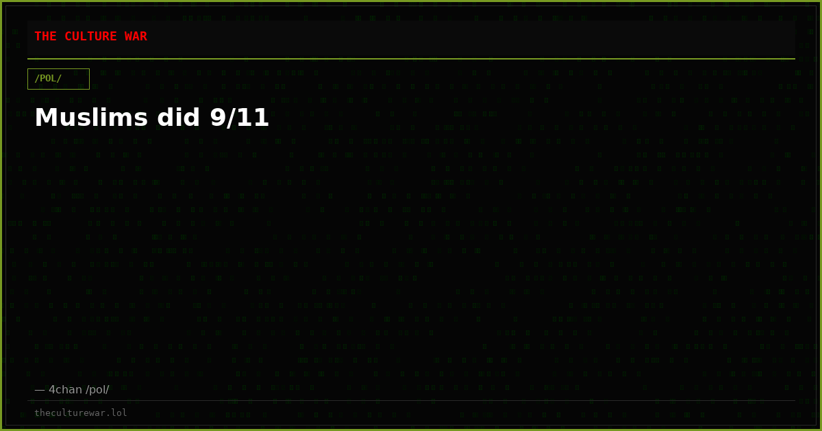 Muslims did 9/11