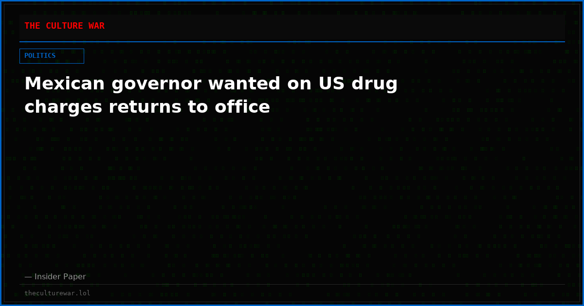 Mexican governor wanted on US drug charges returns to office