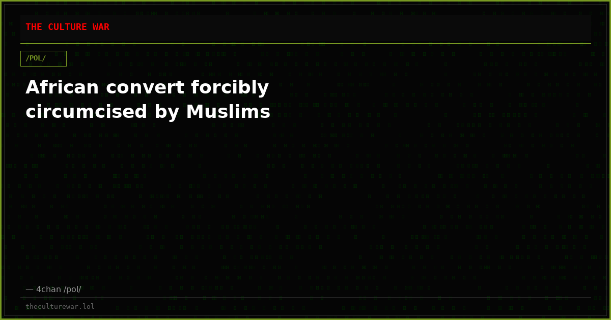 African convert forcibly circumcised by Muslims