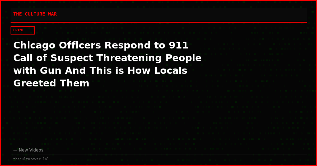 Chicago Officers Respond to 911 Call of Suspect Threatening People with Gun And This is How Locals Greeted Them