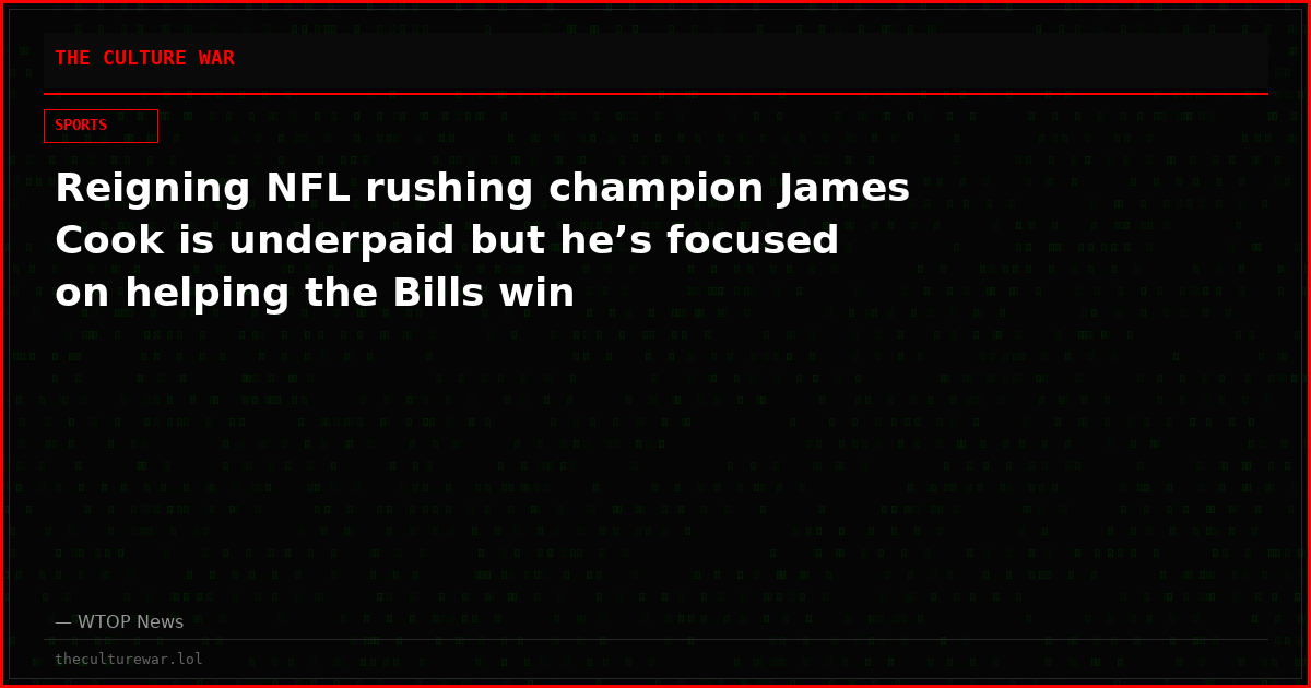 Reigning NFL rushing champion James Cook is underpaid but he’s focused on helping the Bills win
