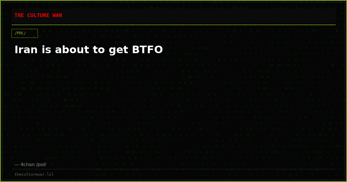 Iran is about to get BTFO