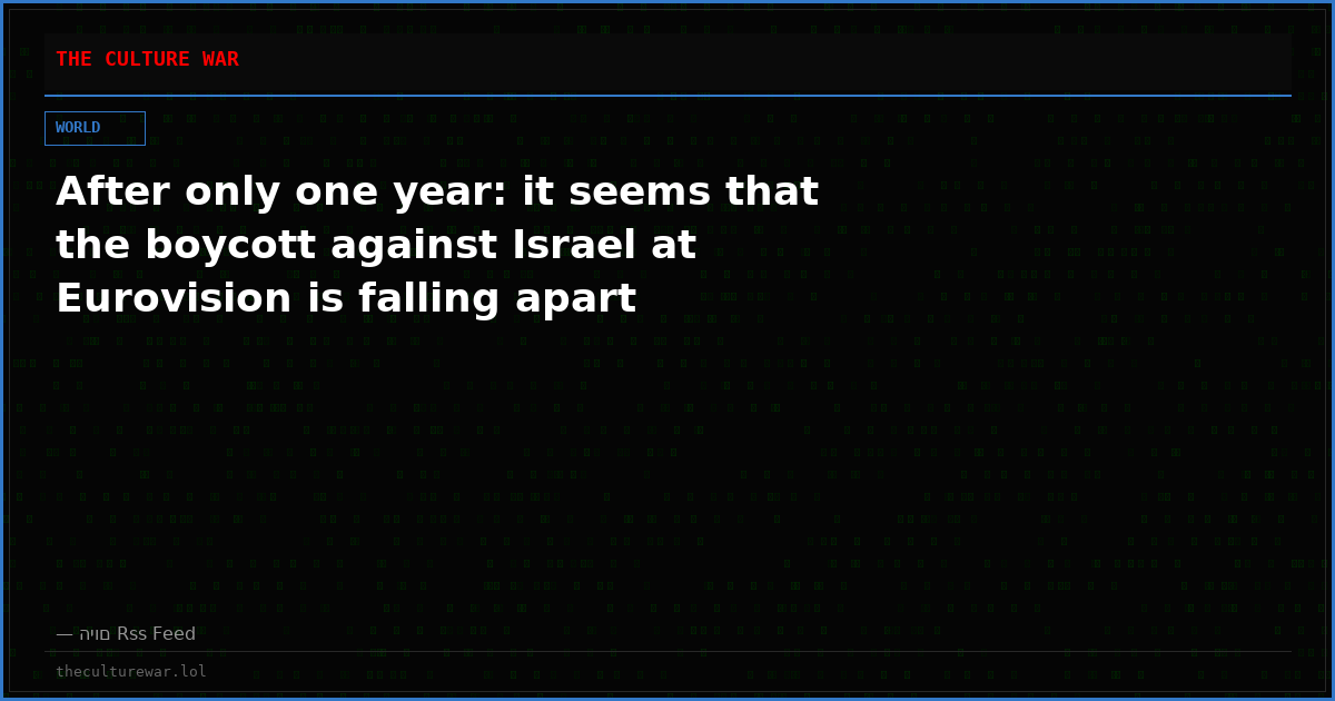 After only one year: it seems that the boycott against Israel at Eurovision is falling apart