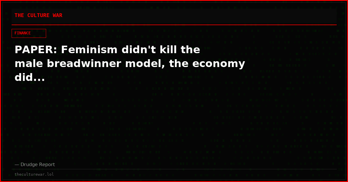 PAPER: Feminism didn't kill the male breadwinner model, the economy did...