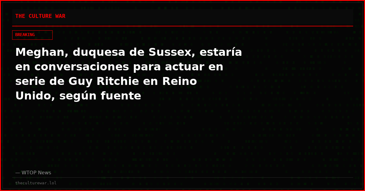 Meghan, duquesa de Sussex, estaría en conversaciones para actuar en serie de Guy Ritchie en Reino Unido, según fuente