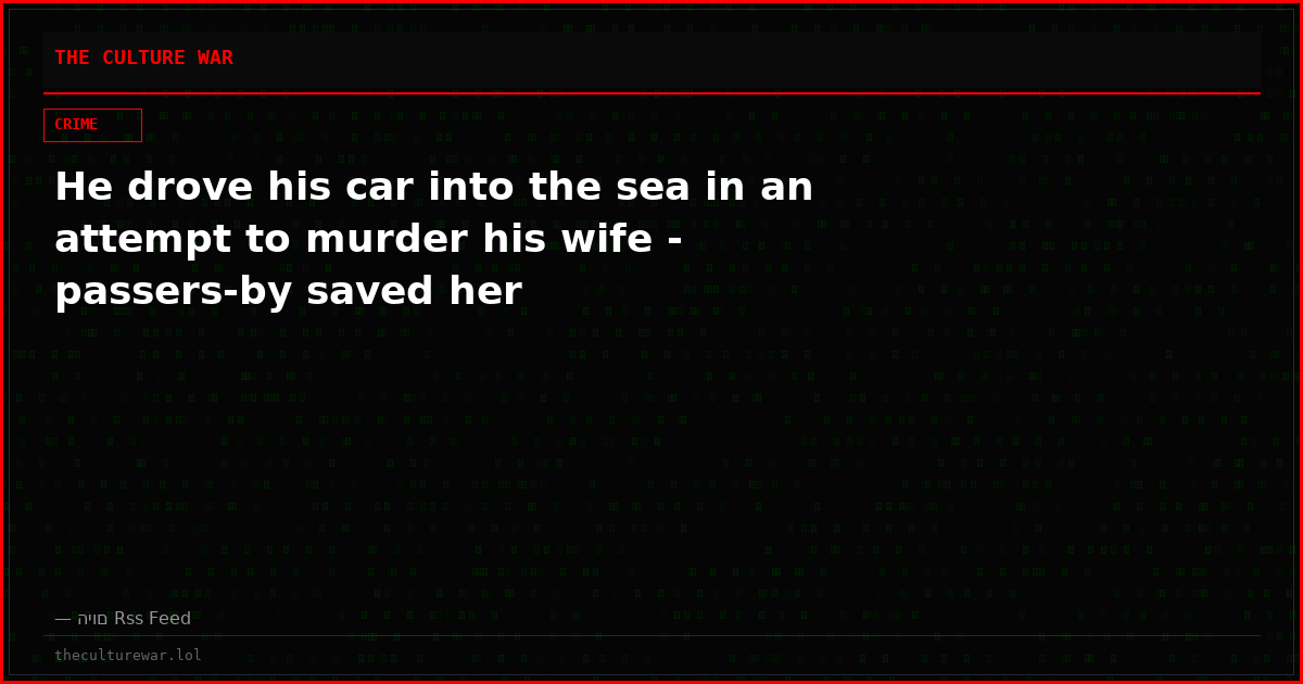 He drove his car into the sea in an attempt to murder his wife - passers-by saved her