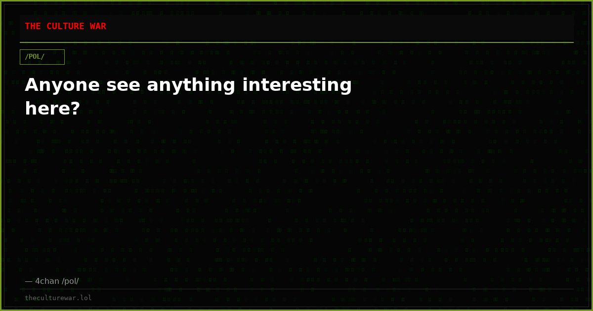 Anyone see anything interesting here?