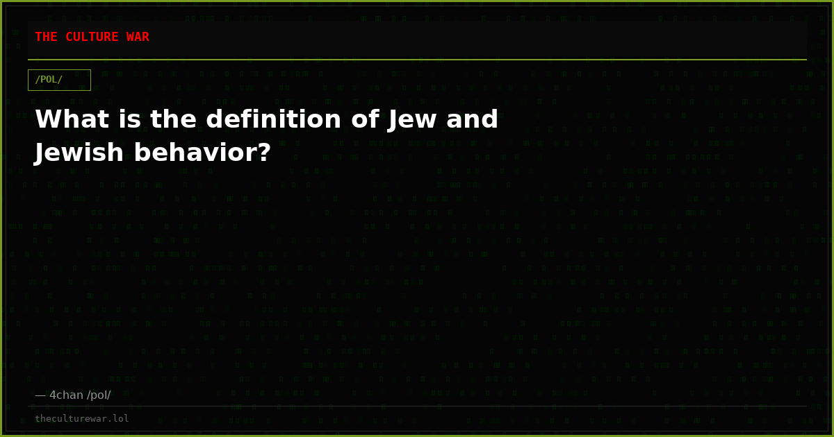 What is the definition of Jew and Jewish behavior?