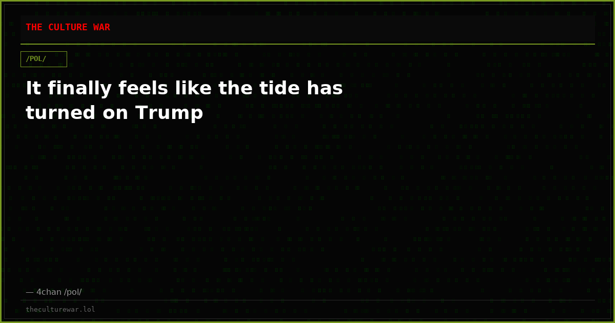It finally feels like the tide has turned on Trump