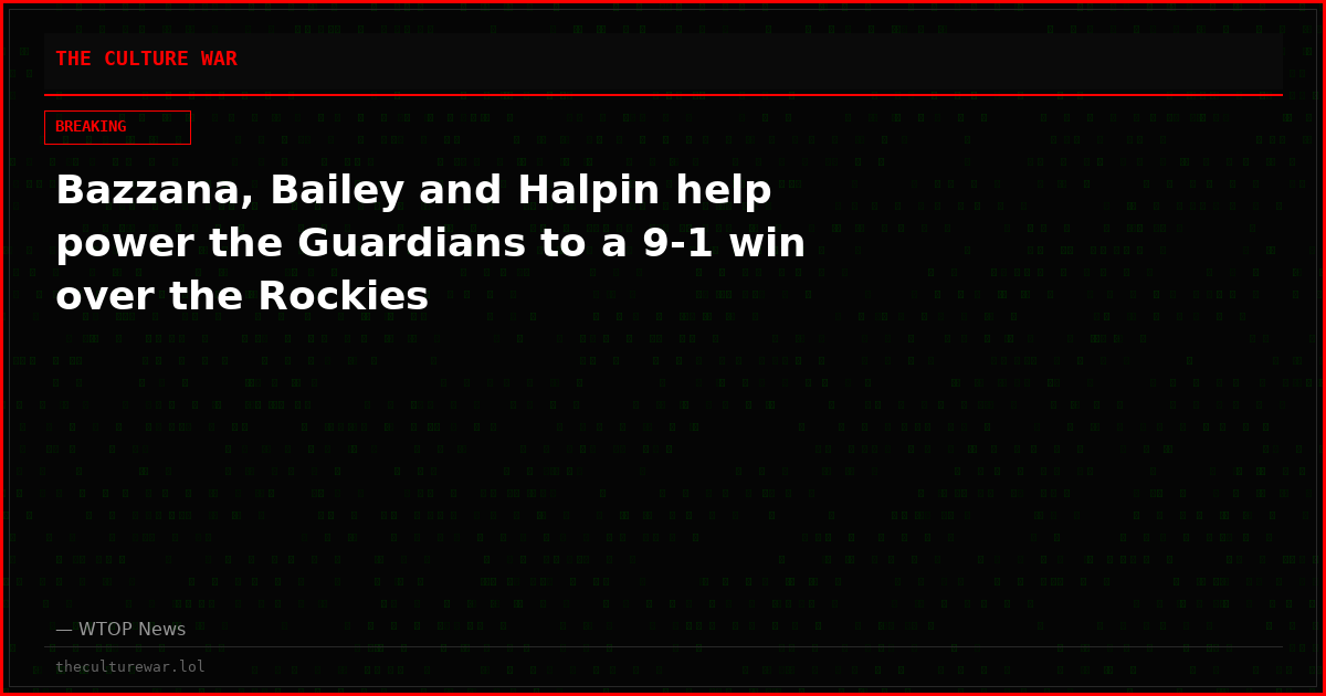 Bazzana, Bailey and Halpin help power the Guardians to a 9-1 win over the Rockies