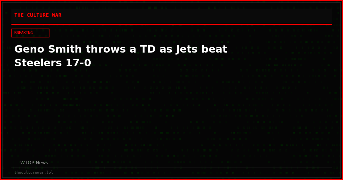 Geno Smith throws a TD as Jets beat Steelers 17-0