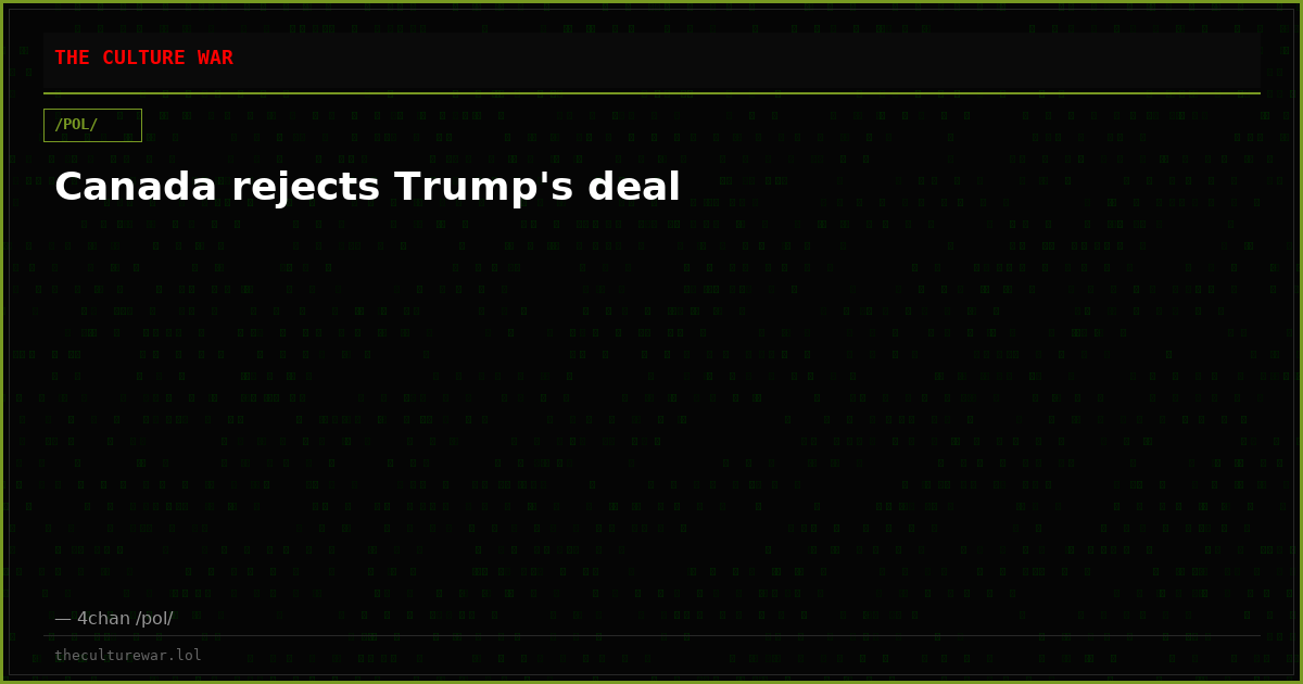 Canada rejects Trump's deal