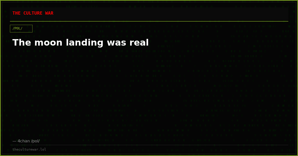The moon landing was real