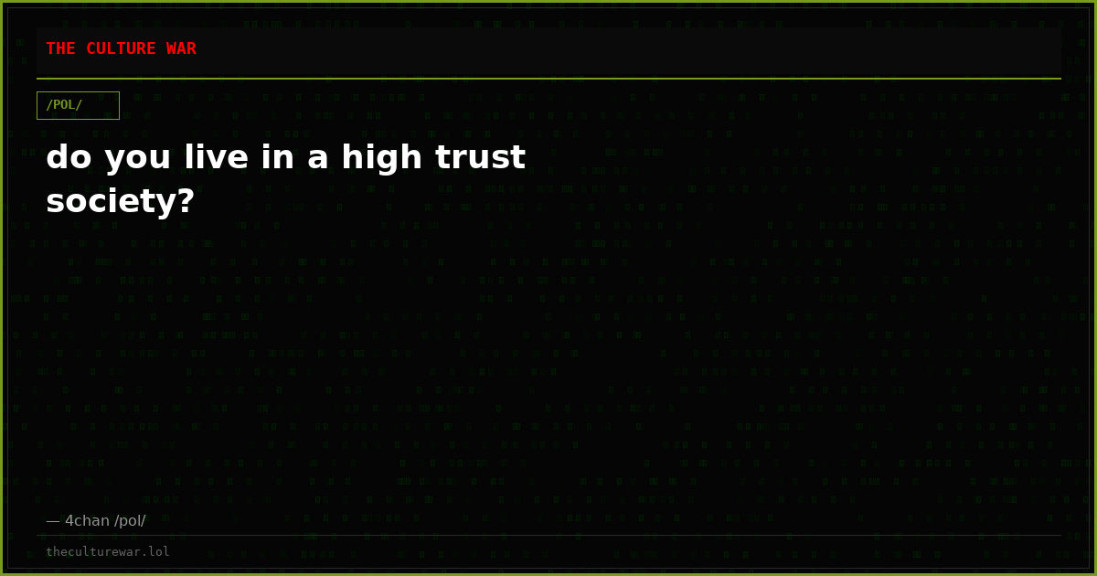 do you live in a high trust society?