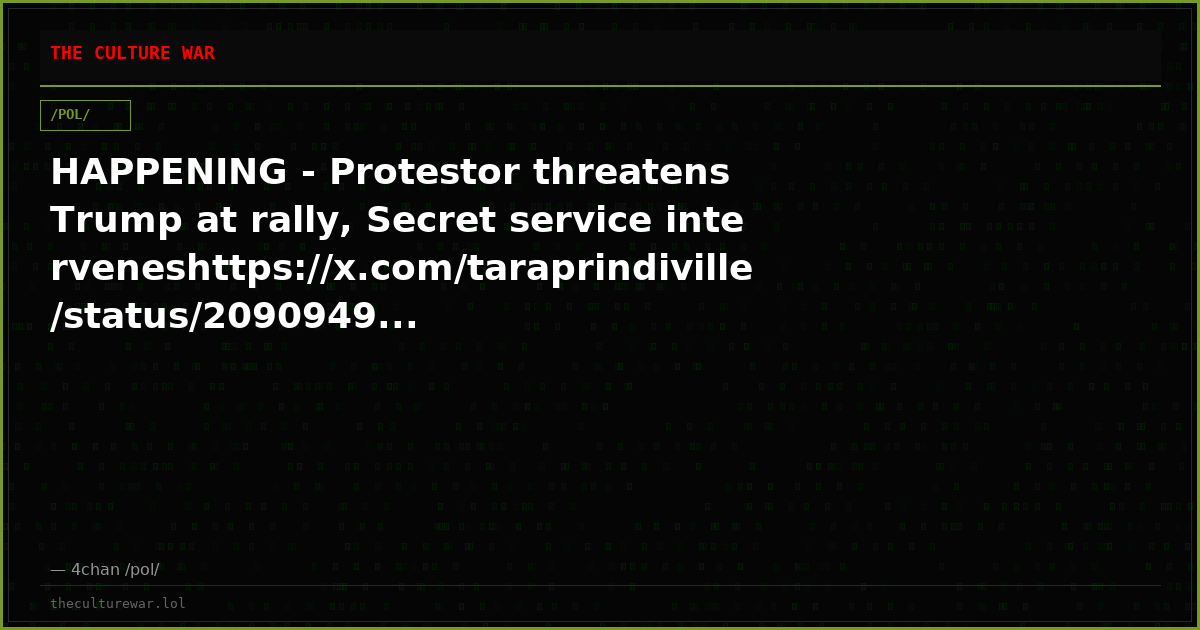 HAPPENING - Protestor threatens Trump at rally, Secret service interveneshttps://x.com/taraprindiville/status/2090949...