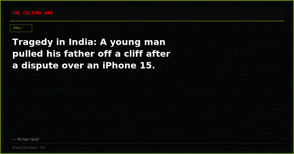 Tragedy in India: A young man pulled his father off a cliff after a dispute over an iPhone 15.