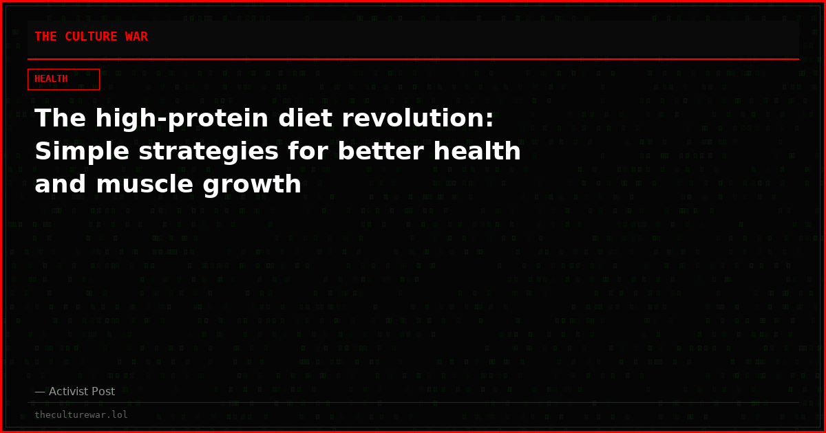 The high-protein diet revolution: Simple strategies for better health and muscle growth