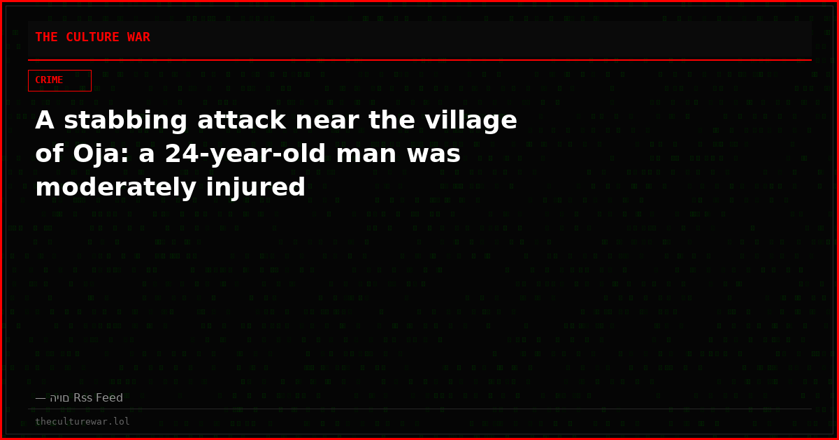 A stabbing attack near the village of Oja: a 24-year-old man was moderately injured