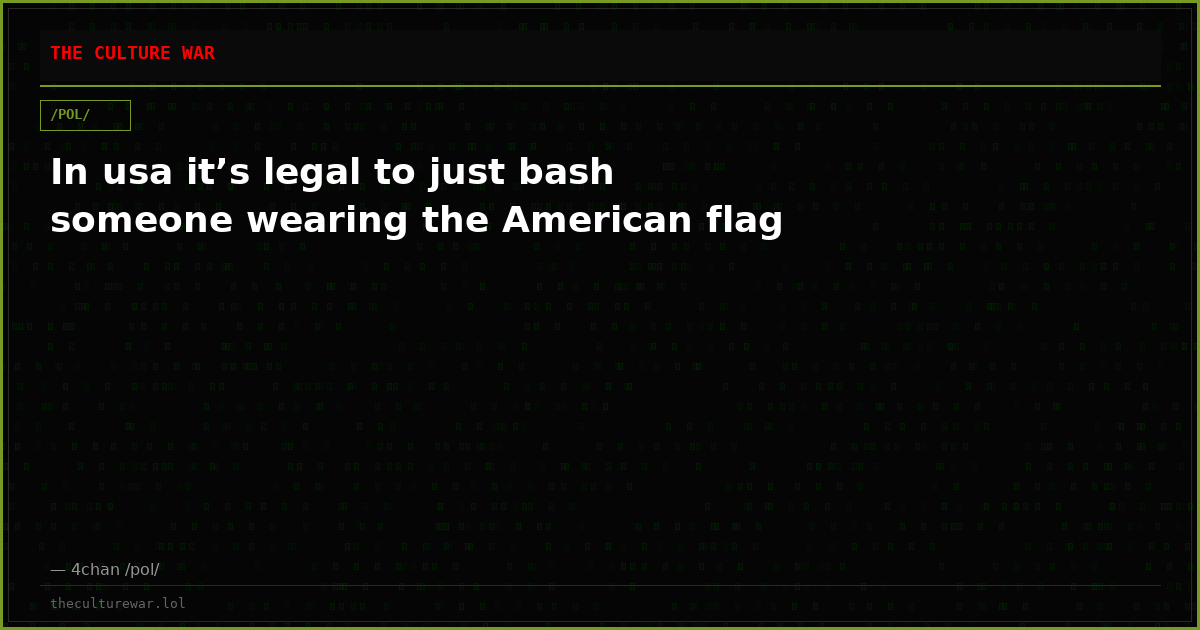 In usa it’s legal to just bash someone wearing the American flag
