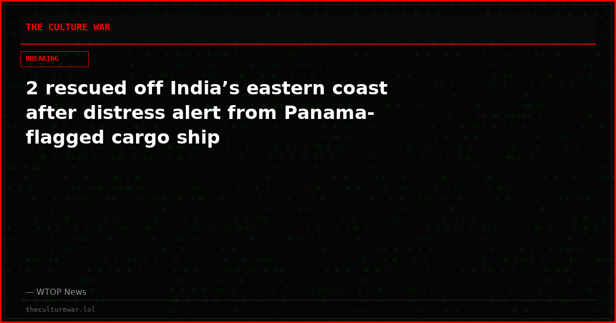2 rescued off India’s eastern coast after distress alert from Panama-flagged ‌cargo ship