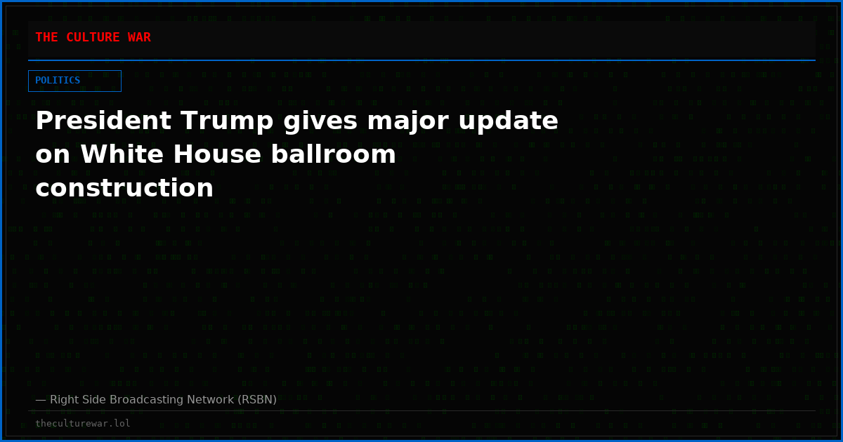 President Trump gives major update on White House ballroom construction