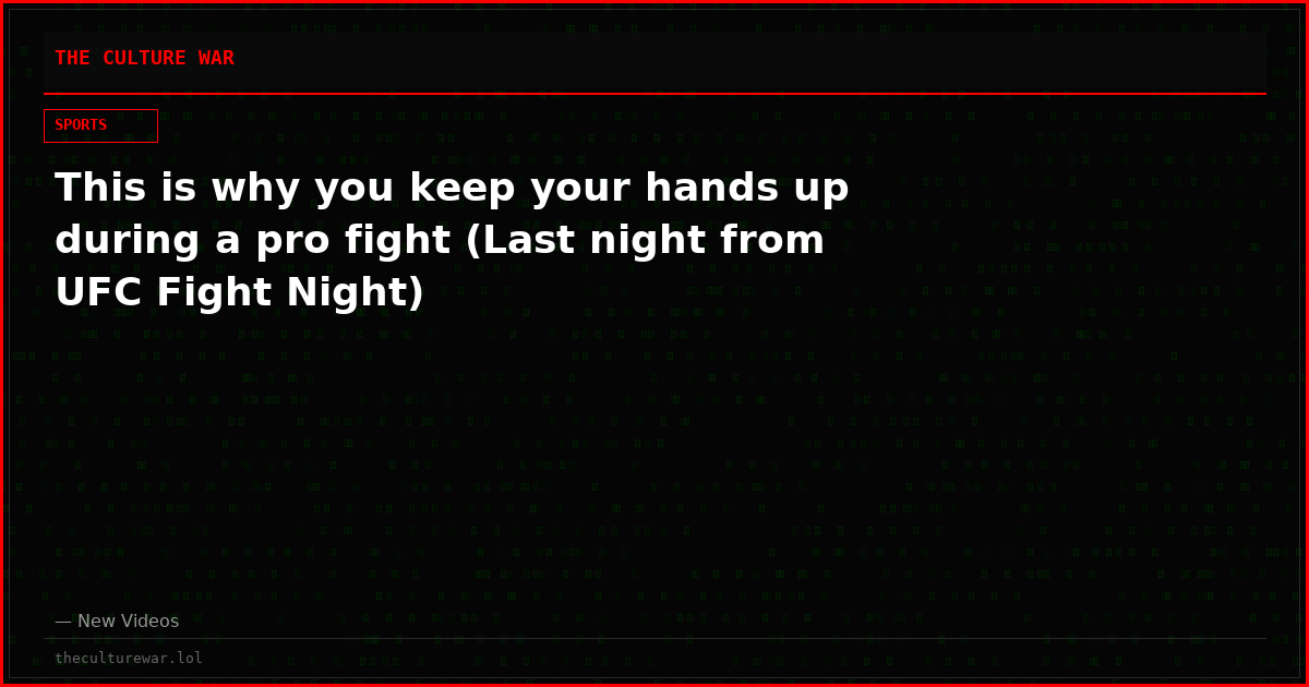 This is why you keep your hands up during a pro fight (Last night from UFC Fight Night)