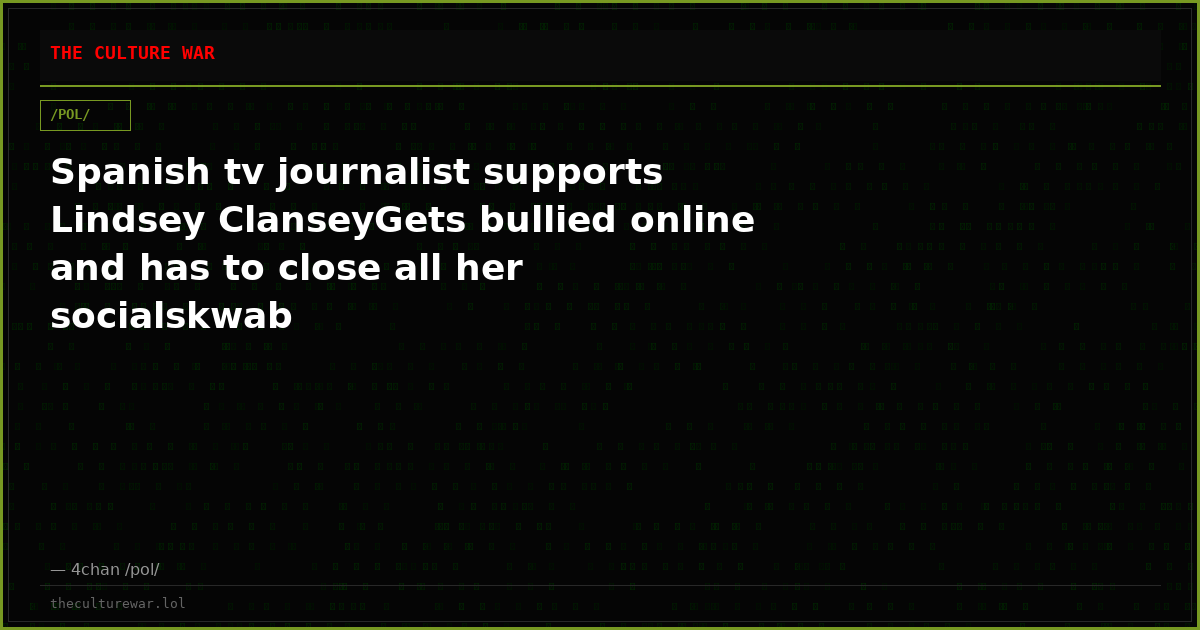 Spanish tv journalist supports Lindsey ClanseyGets bullied online and has to close all her socialskwab