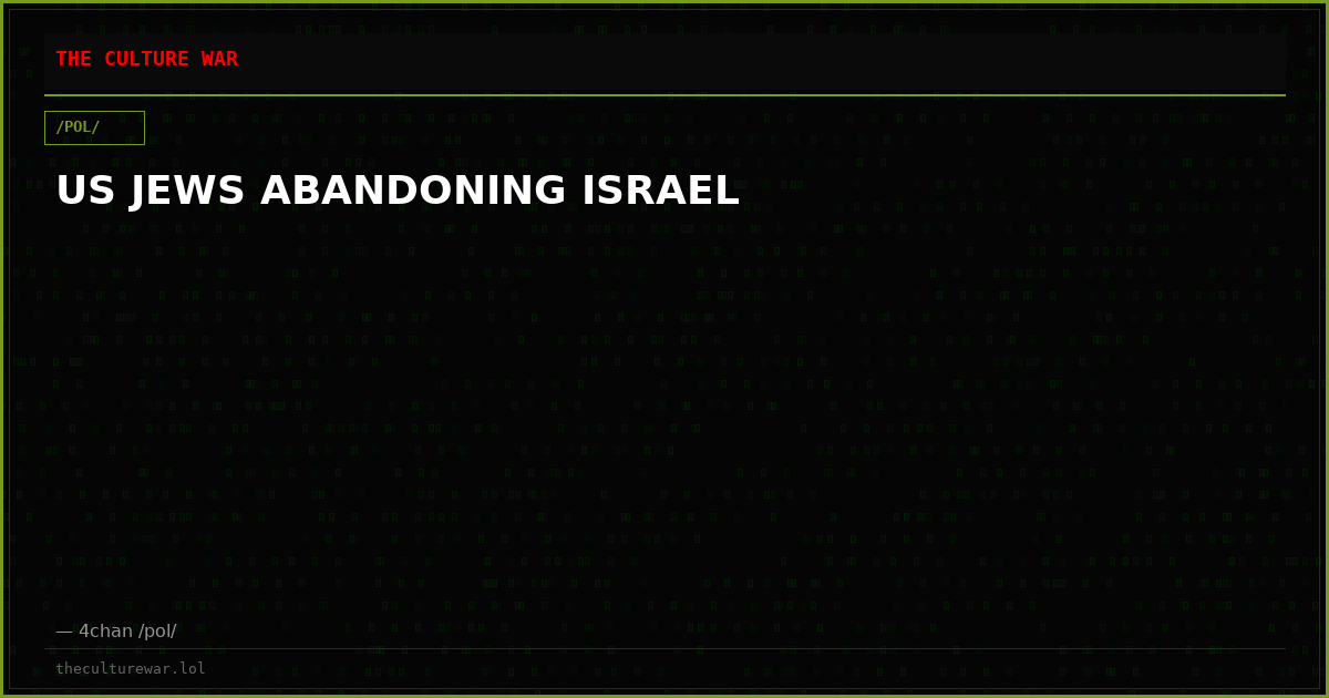 US JEWS ABANDONING ISRAEL