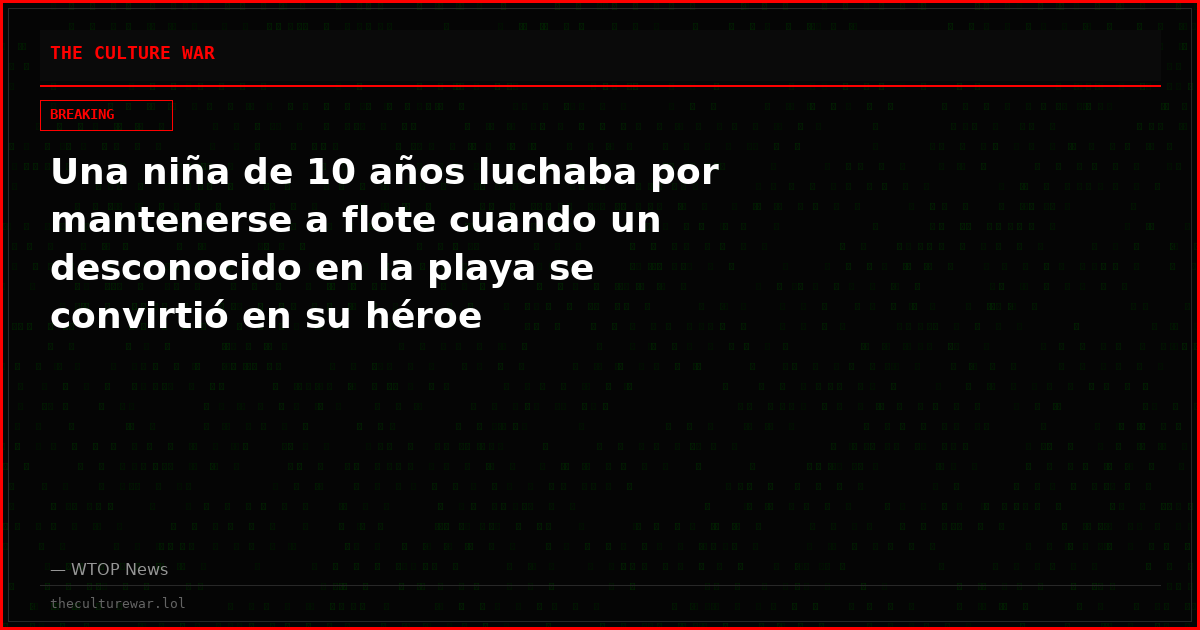 Una niña de 10 años luchaba por mantenerse a flote cuando un desconocido en la playa se convirtió en su héroe
