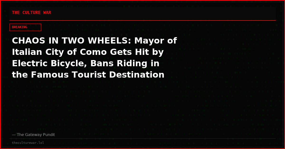CHAOS IN TWO WHEELS: Mayor of Italian City of Como Gets Hit by Electric Bicycle, Bans Riding in the Famous Tourist Destination