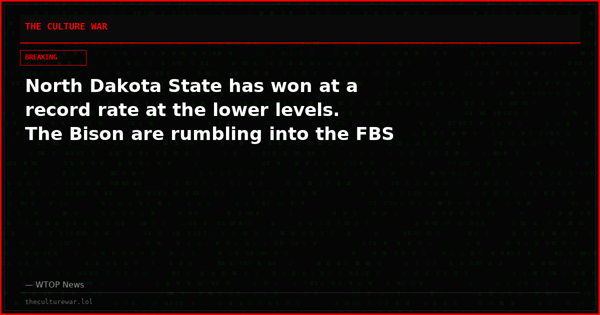 North Dakota State has won at a record rate at the lower levels. The Bison are rumbling into the FBS