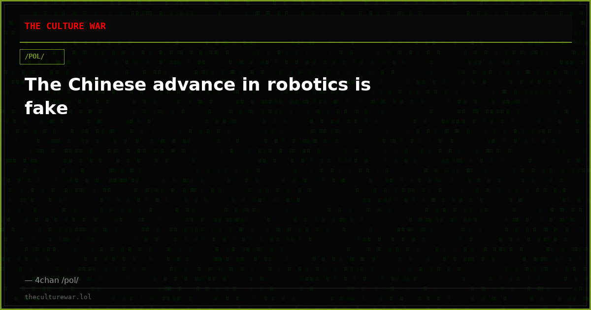 The Chinese advance in robotics is fake