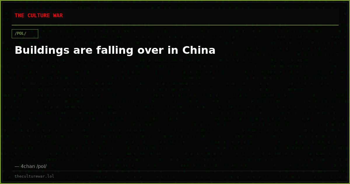 Buildings are falling over in China