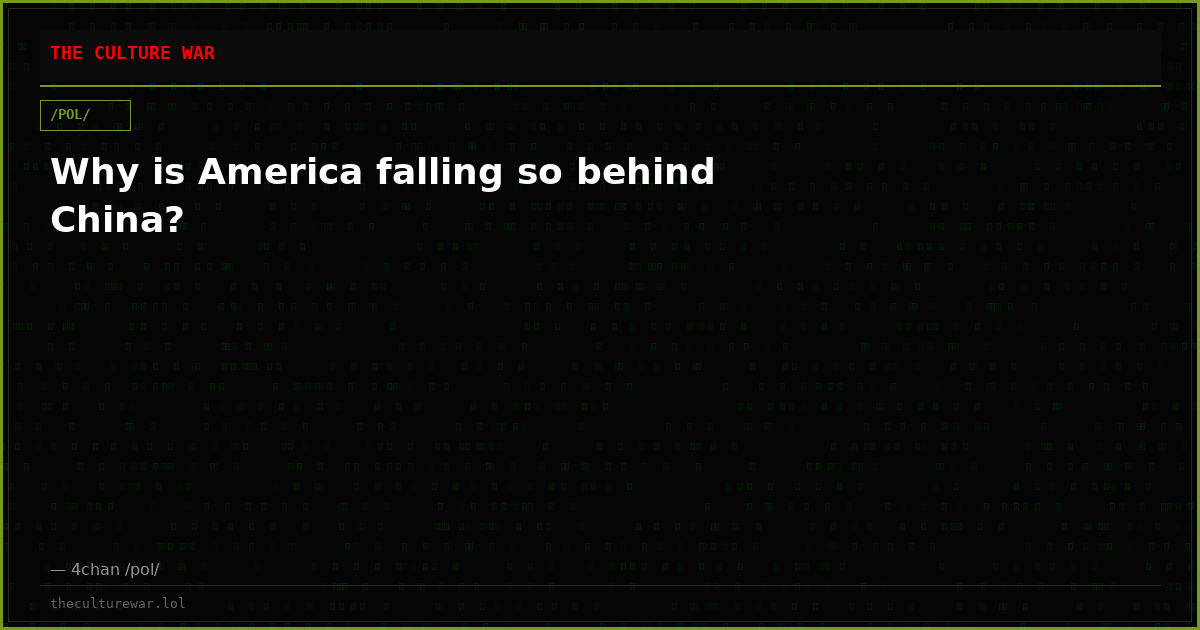 Why is America falling so behind China?