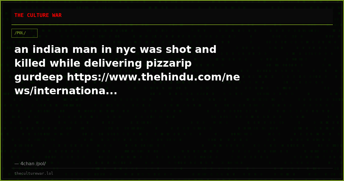 an indian man in nyc was shot and killed while delivering pizzarip gurdeep https://www.thehindu.com/news/internationa...